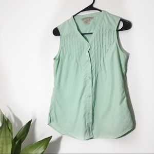 Mint Button Down Sleeveless Top Size S